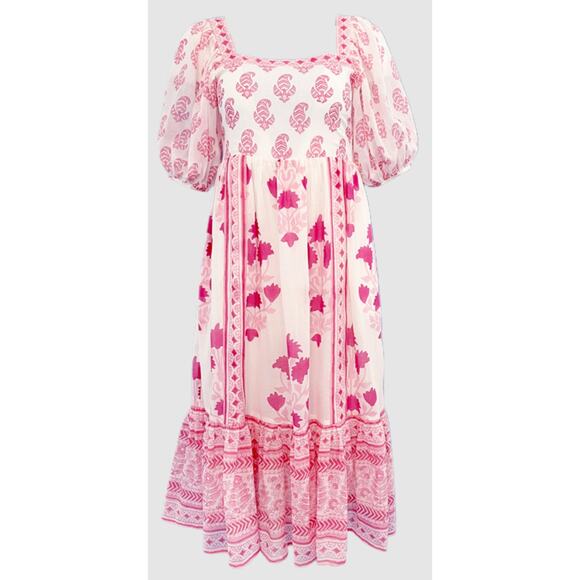 Oliphant Pink and White Midi Dress - Picture 3 of 8